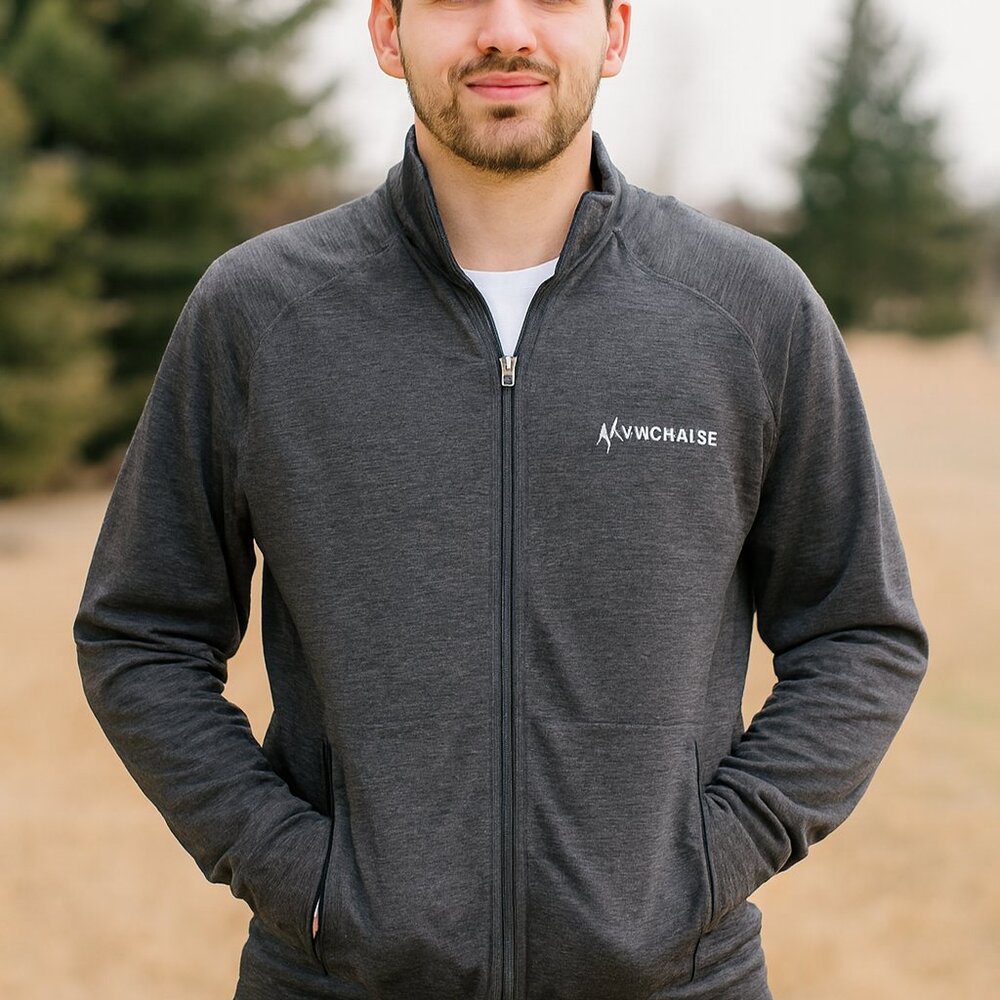Sportek THE PULSE Gray 2XL Full Zip Stretch Long Sleeve Mock Neck Jacket Outdoor